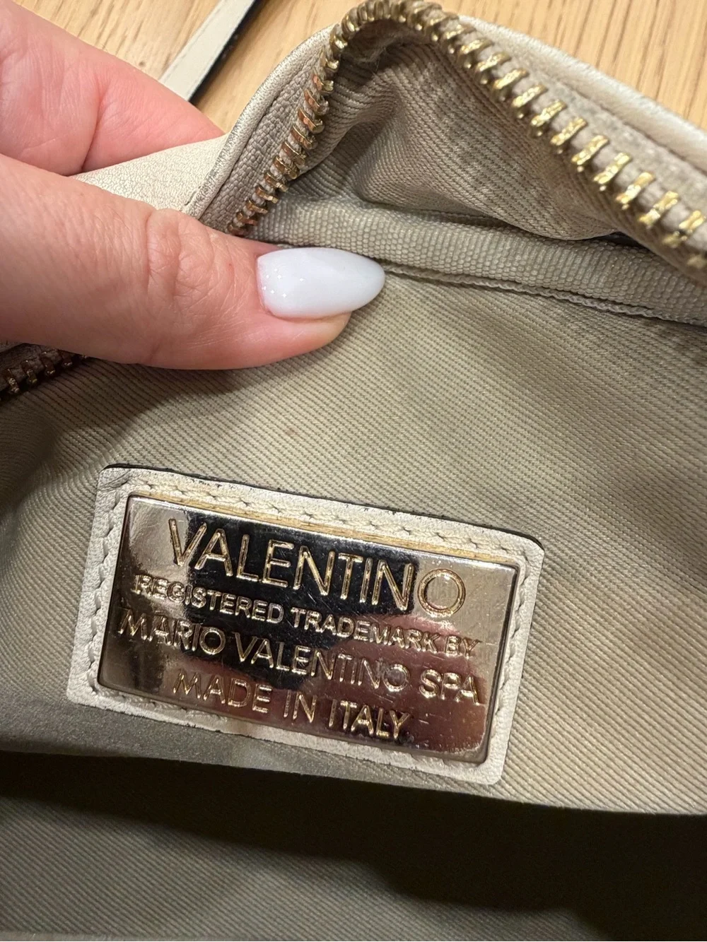Valentino Cream Leather Crossbody with Tassel